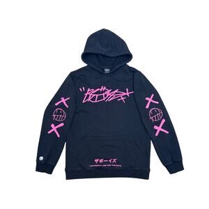 Saturdays are for the boys Black Pink Medium Hoodie Japanese spellout sleeve hit